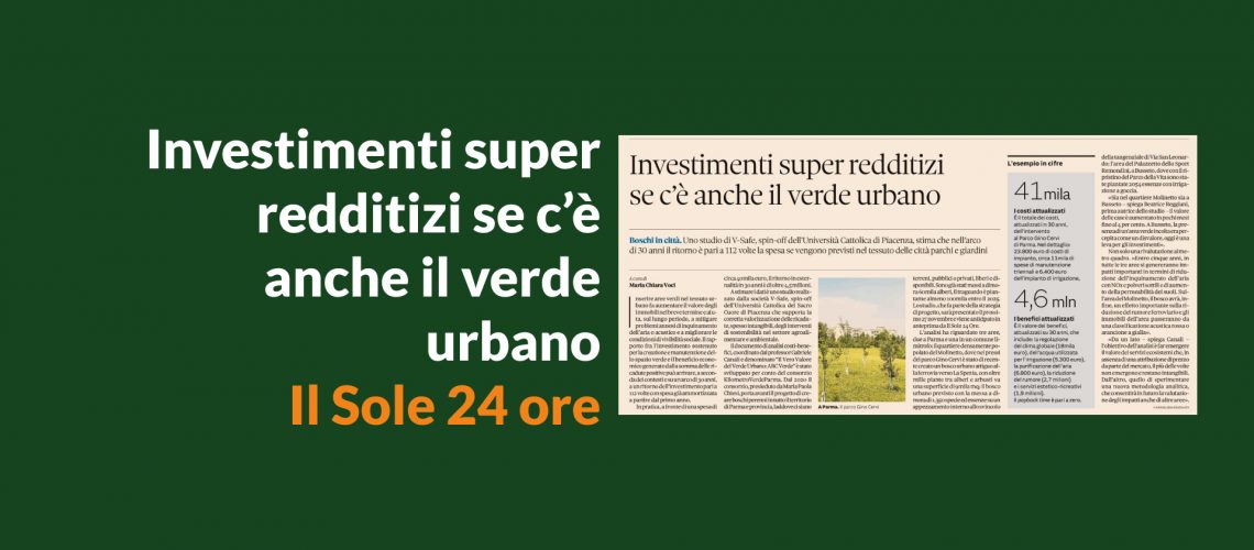 dicono di noi - sole 24 ore - investimenti